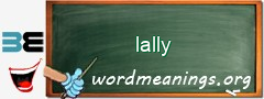 WordMeaning blackboard for lally